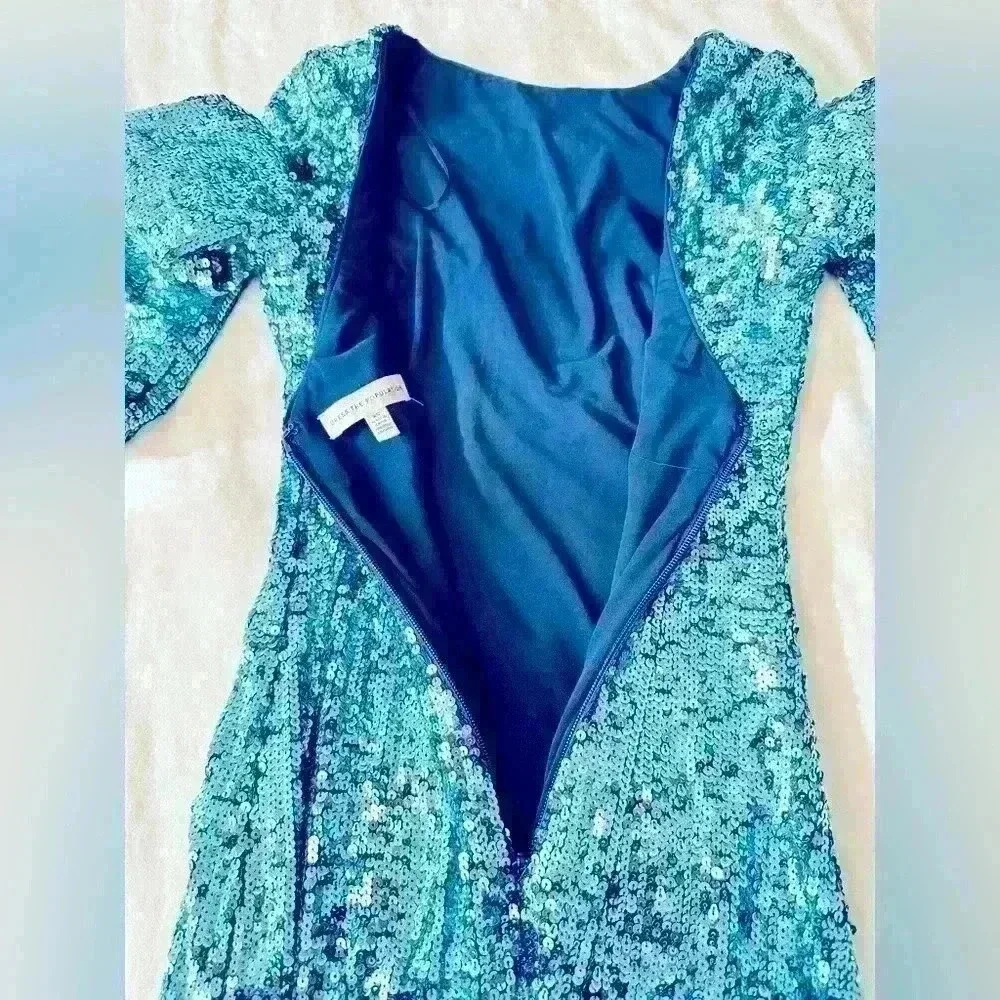 Dress The Population Emery Long Sleeve Sequin Body-Con Dress Size XS